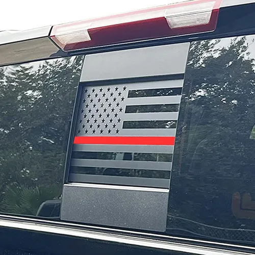 Vista 8 de Zxiaochun Calcomanía de Bandera Estadounidense para Ventana Trasera Central para Chevy Silverado/GMC Sierra 2004-2016 2017 2018 Ventana Central