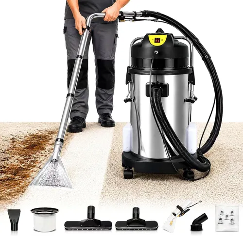 Vista 10 de Máquina comercial de limpieza de alfombras, 2110 W, 110 V, 80 L/11 galón, profesional, comercial, 3 en 1, limpiador de cepillo de piso, extractor
