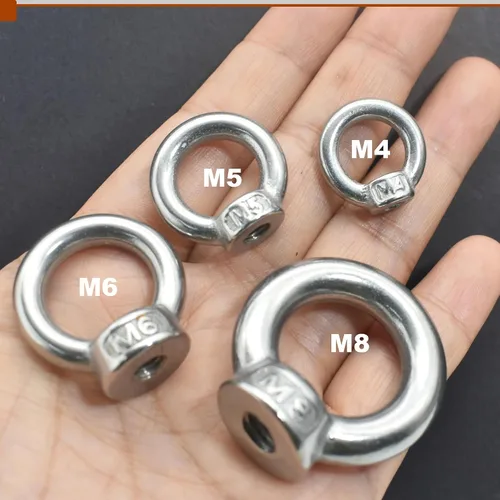Vista 2 de 10 Paquetes Tuercas de Ojo de Elevación de Acero Inoxidable M3 Rosca Anillo de Hombro EyeNuts