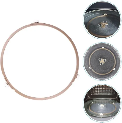 Vista 7 de Anillo giratorio de vidrio para microondas, compatible con la mayoría de microondas, rodillo de soporte resistente para uso en cocina, diámetro