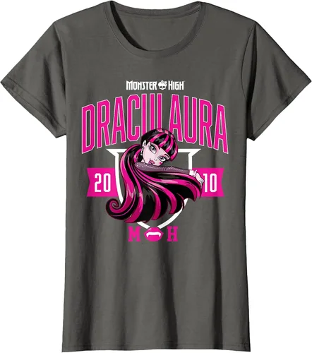 Vista 53 de Monster High -Camiseta Colegiada Draculaura Gris asfalto
