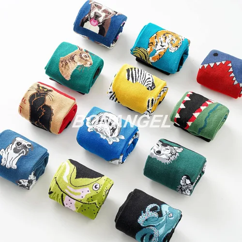 Vista 6 de Bonangel - Calcetines de vestir coloridos divertidos y artísticos para hombre