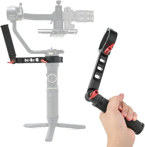 Vista 4 de Mango de metal - Montaje en el cuello - Soporte de brazo de extensión - Estabilizador de ángulo ajustable - Agarre de mango de cámara - para grúa 2S