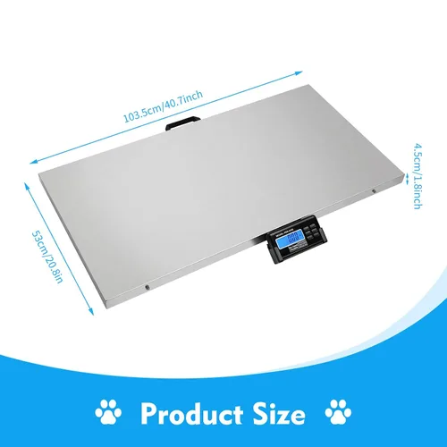 Vista 7 de Báscula digital para ganado, báscula grande para mascotas, báscula de peso para animales, plataforma de acero inoxidable, báscula de envío postal