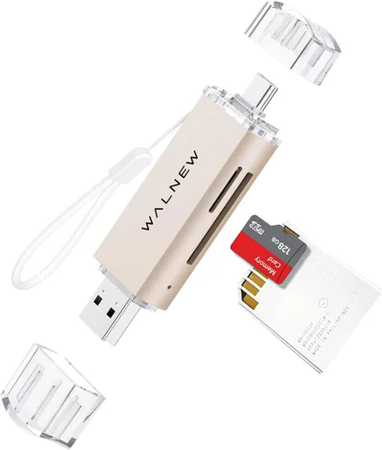 Vista 10 de Lector de tarjetas SD, WALNEW USB 3.0 y adaptador de tarjeta de memoria USB-C a SD/TF para Mac, MacBook, computadora/PC, laptop, iPad, teléfono