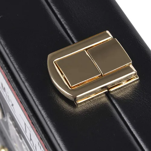Vista 7 de QZUnique Bolso de hombro en forma de cinta con grabador de radio PU Crossbody bolso de noche retro para mujer, bolso de mano