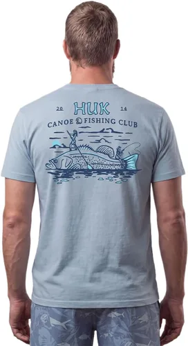 Vista 5 de HUK Mens Fishing Graphic Tee, Performance Short Sleeve, Quick-Dry Bass Bones - Búho nocturno