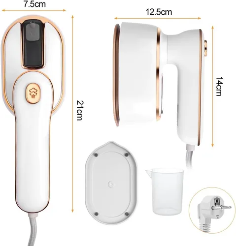 Vista 3 de AUAUY Mini plancha de vapor, plancha de vapor portátil de 1000 W, mango giratorio de 180° que convierte la plancha en vapor de mano, calentamiento