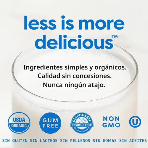 Vista 4 de MALK Unsweetened Almond Milk - Organic & Shelf Stable Creamer - 32OZ 6-Pack Leche a base de plantas para cereales, batidos, café, sin lácteos