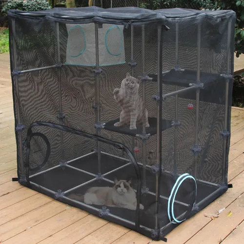 Vista 8 de INTURN Catio - Recinto para gatos al aire libre, kit compacto para exteriores e interiores (kit compacto)