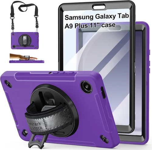 Vista 15 de Funda para Galaxy Tab Active 5 Pro 2025/4 Pro 2022/2019 de 10.1 Pulgadas: TPU con Soporte - Protector de Pantalla - Correa de Mano - Correa de Negro