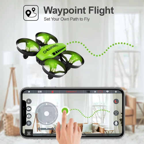 Vista 5 de Cheerwing CW10 Mini Dron, WiFi FPV Drone con cámara, RC Drone Toy con Auto Hovering, Control de voz