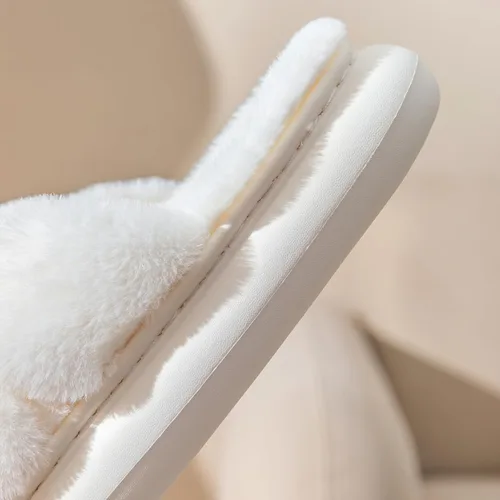 Vista 9 de WATMAID Pantuflas mullidas para mujer, ultra suaves, con punta abierta, mullidas, de piel de felpa, de espuma viscoelástica, suela gruesa