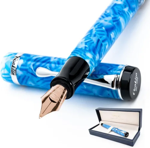 Vista 18 de Conklin Duragraph - Pluma estilográfica ámbar, punta media de oro macizo de 14 quilates, elegante herramienta de escritura con acabado ámbar cálido