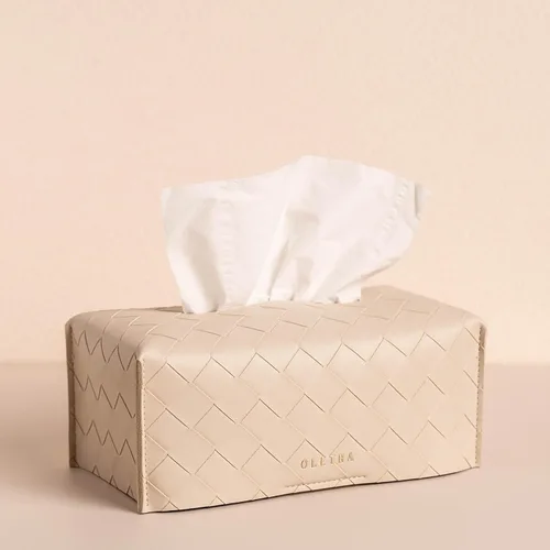 Vista 14 de OLETHA Funda para Caja de Pañuelos Rectangular Estética, Portador de Pañuelos de Caja Plana Mediana Rectangular, Negro