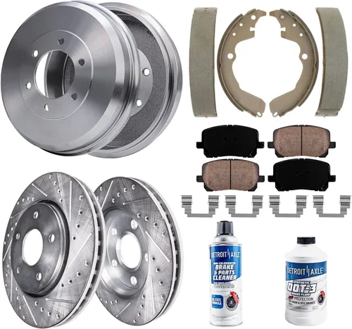 Vista 36 de Detroit Axle - Kit de freno trasero para Chevy Silverado 1500 Avalanche GMC Sierra 1500 2007-2014, Suburban Yukon XL 1500 Tahoe Escalade EXT ESV