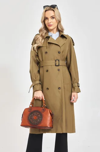 Vista 2 de Bolso de mano de cuero para mujer, bolso cruzado retro de Mandela