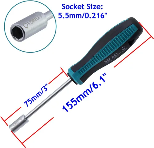 Vista 2 de Destornillador de tuerca hexagonal de 0.2 in, destornillador de llave de tuerca hexagonal, 2