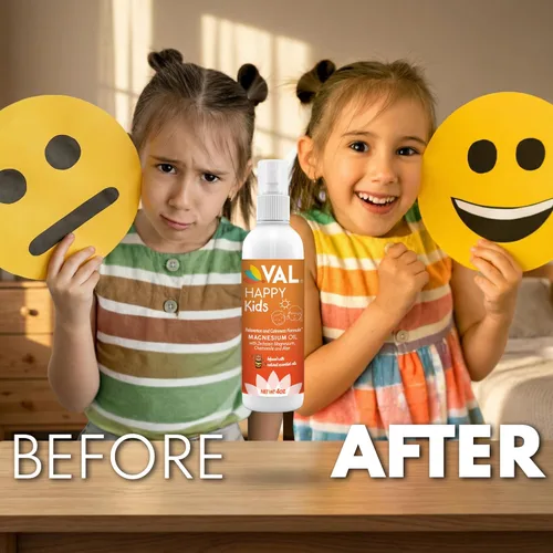 Vista 8 de VAL Spray de aceite de magnesio para niños, calma natural a la hora de acostarse y apoyar el estado de ánimo, magnesio Zechstein, manzanilla y aloe