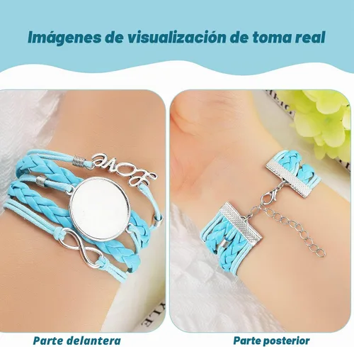 Vista 4 de 36 pulseras de sublimación en blanco para mujer, ajustes de bisel para hacer joyas, pulseras de transferencia de calor con hoja de aluminio