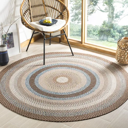 Vista 9 de Safavieh Braided Collection BRD313A tapete de lana hecho a mano color café, Algodón Marrón (Brown/Multi)