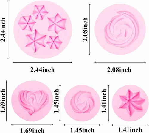 Vista 2 de Moldes de silicona para cupcakes en forma de crema, forma de corazón y estrella, para decoración de tartas para cumpleaños, fiesta temática, postre