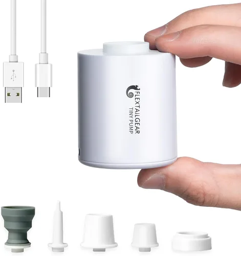 Vista 12 de FLEXTAILGEAR Bomba de aire pequeña y portátil Bomba ultra-mini con batería de 1300mAh recargable por USB para inflar y desinflar flotadores