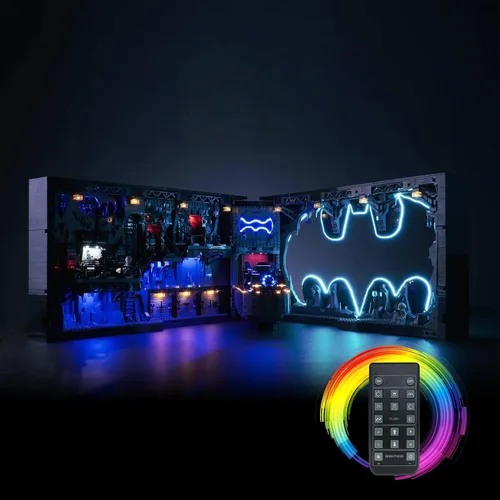 Vista 6 de BrickBling Kit de luz LED compatible con Lego 76252 Batcave Shadow Box, iluminación creativa compatible con Lego Shadow Box, no incluye juego