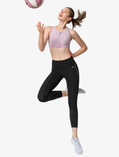 Vista 9 de Yvette Sujetadores deportivos de alto impacto para mujer, con cremallera frontal, brasier deportivo de talla grande para entrenamiento, fitness