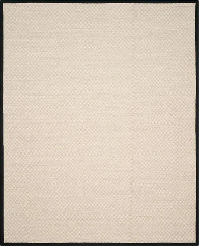 Vista 3 de SAFAVIEH Alfombra de área de 8x10 pies - Colección de fibra natural - Grande - Mármol y negro, sisal, diseño tejido con borde (NF143A)
