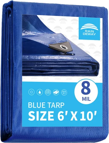 Vista 35 de RAINDEWAY Lona pequeña negra de 3x3 pies (paquete de 2), resistente a los rayos UV, lonas polivalentes de resistencia media impermeables, lona
