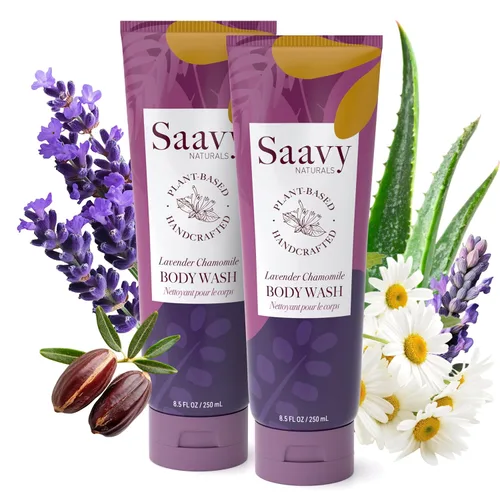 Vista 12 de Saavy Naturals Gel de baño Gel de ducha vegano sin gluten Jabón corporal natural y orgánico 8 onzas (rosa búlgara)