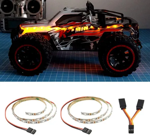 Vista 8 de Tira de luces LED para aviones de ala fija ala con control remoto, drones, autos y camiones de control remoto.