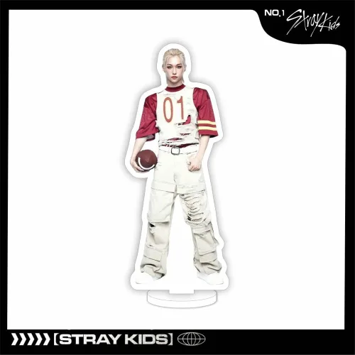 Vista 3 de Kpop Stray Kids Social Path Álbum acrílico de doble cara acrílico de pie letrero Hyunjin Felix figura de acción modelo modelo regalo para fanáticos