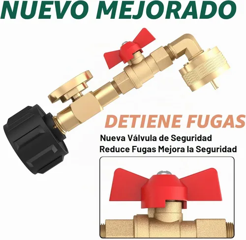 Vista 4 de GardenNow QCC1 Adaptador de codo de repuesto de propano con medidor de tanque de propano Adaptador de presión de recarga de propano de 90 grados