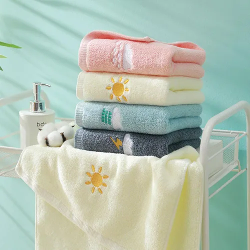 Vista 2 de RUIBOLU Juego de 4 toallas de mano para baño, toalla de baño 100% algodón, suave y altamente absorbente, cocina para adultos y niños, 14 x 29