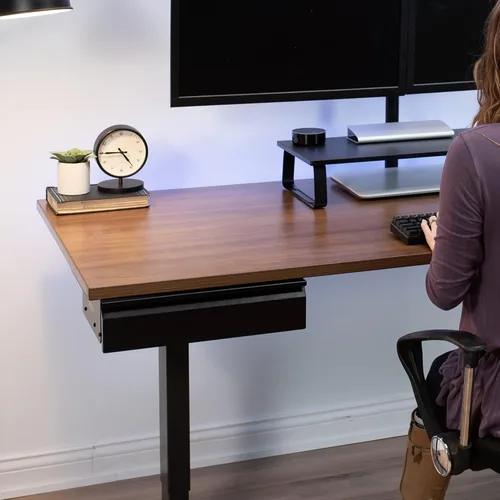 Vista 2 de VIVO DESK-AC03A-B - Cajón deslizante para debajo del escritorio de 16 pulgadas sin funda, organizador de almacenamiento de oficina en casa, negro