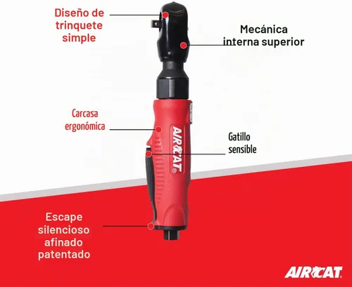 Vista 2 de AIRCAT Herramientas neumáticas 800: Trinquete compuesto 320 RPM, 35 ft-lbs Par máximo - 1/4 de pulgada