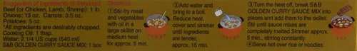 Vista 5 de S&B, Golden Curry - Mezcla de curry japonés, medio caliente, 3.2 oz