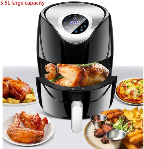 Vista 2 de Freidora de aire eléctrica para el hogar multifunción sin freidora, freidora electromecánica de papas fritas inteligentes totalmente automática
