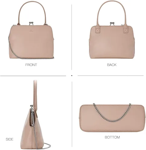Vista 4 de GM LIKKIE Bolso de mano para mujer bolso de mano vintage Kiss Lock de noche bolso cruzado con asa superior