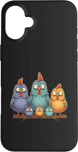 Vista 23 de Chicken: My Cluck Crew, Three Big Hens + Four Tiny Chicks Case for iPhone 16