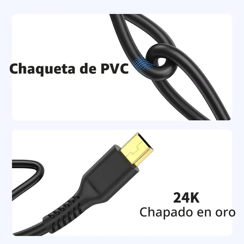 Vista 5 de Cable mini USB de 3 pies, USB 2.0 estándar a Mini B macho, cable de carga USB Mini a USB duradero compatible con controlador PS3, reproductor