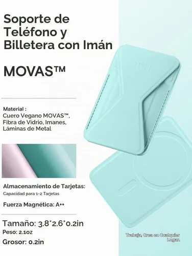 Vista 8 de MOFT Soporte magnético para cartera compatible con iPhone 17/16/15/14/13/12, ajuste de ángulo y soporte de teléfono compatible con MOVAS Magsafe