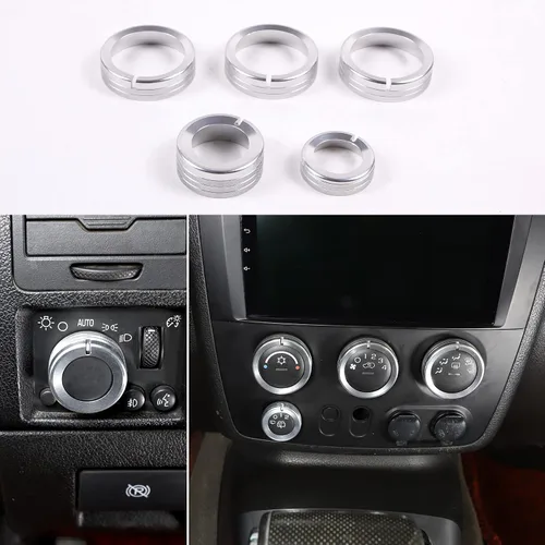 Vista 8 de PIUGILH Consolas centrales - Cubierta de perilla para interruptor de aire acondicionado compatible con Hummer H3 2005-2009, cubierta de botón