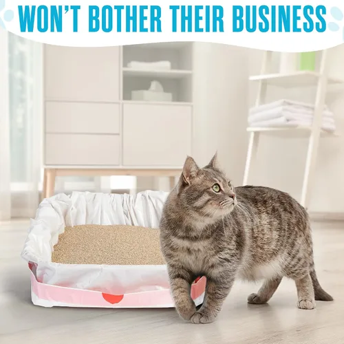 Vista 6 de Houseables Bolsas de arena para gatos, forros de caja de arena, bolsas de caja de arena, bolsas de caja de arena, paquete de 30, para bandeja