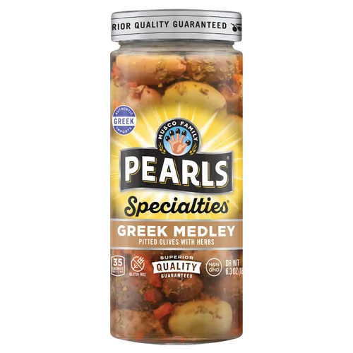 Vista 13 de Pearls Specialties - Aceitunas de reina griegas rellenas de queso azul, tarro de 6.7 onzas, paquete de 6, verificadas sin OMG, certificado Kosher