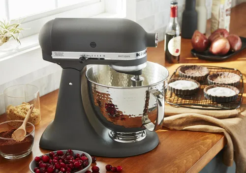Vista 3 de Tazón de acero inoxidable KitchenAid de 5 cuartos para todas las batidoras de pie de cabeza inclinada de 4.5-5 cuartos KSM5SSBHM, acero inoxidable