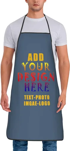 Vista 42 de Delantales personalizados para añadir nombre, logotipo, texto, foto, diseño de imagen, delantal de chef para grandes regalos