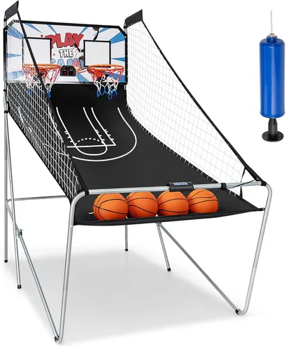 Vista 11 de Giantex Juego de Arcade de Baloncesto Plegable, 8 Opciones de Juego, Juego Electrónico de Tiro Doble para 2 Jugadores con 4 Bolas y Sistema de Negro